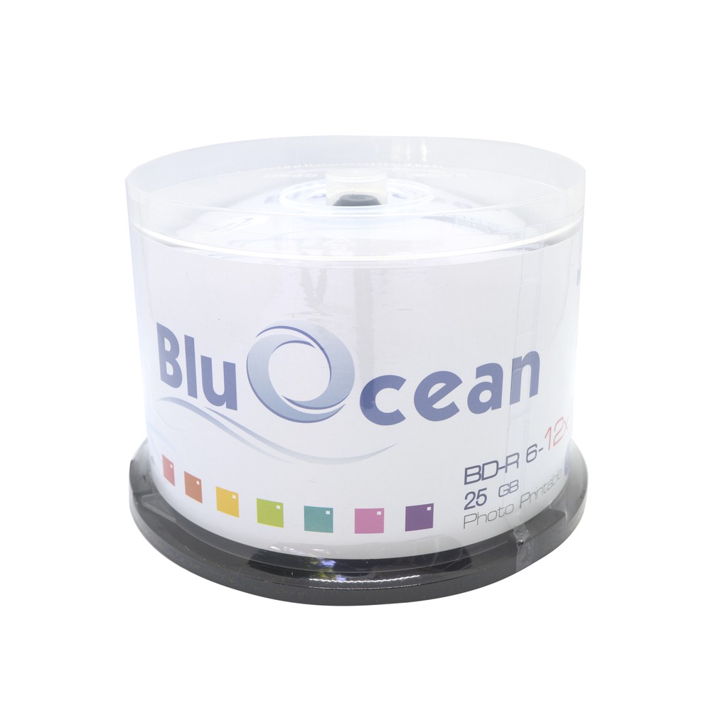 งานพรีเมี่ยม Bluocean BD-R 25 GB แผ่นเปล่าบลูเรย์ 6x Bluray  White Inkjet  หน้าปรินท์ได้ แพค 50 แผ่น