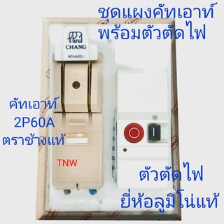 แผงไฟ ชุดแผงควบคุมไฟ คัทเอาท์ ช้าง Chang แผงตัดไฟ อัตโนมัติ 30 แอมป์ลูมิโน คัทเอาท์  2p 60 แอมป์ ตราช้าง