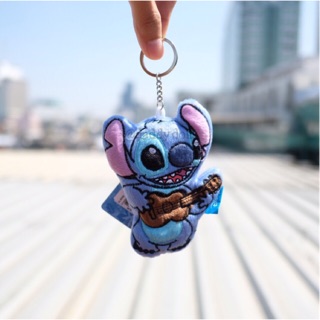 พวงกุญแจ Stitch สติช &amp; Angel แองเจิ้ล &amp; Scrump สกั๊ม ตัวแบน 4นิ้ว