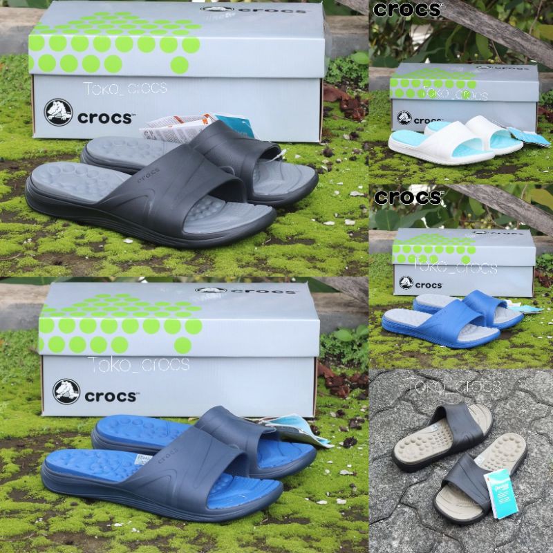 รองเท้าแตะ crocs reviva Slide สําหรับทุกเพศ / crocs men& 39;s รองเท้าแตะ / reviva crocs