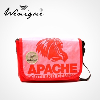 Messenger Bag (L) : กระเป๋าสะพายข้าง  ลายอาปาเช่  Limited!    Size 34x21x11 cm.