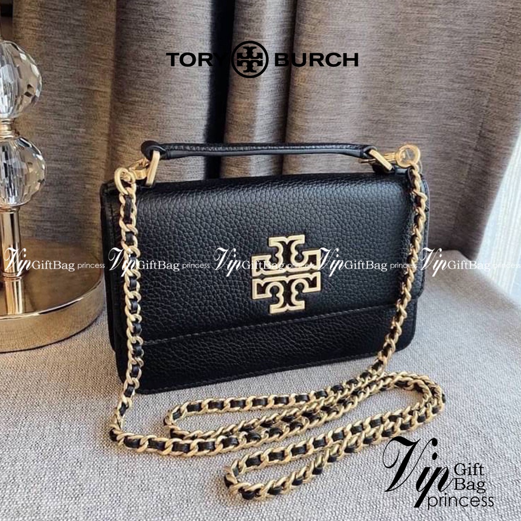 TORY BURCH  BRITTEN MINI TOP HANDLE BAG พร้อมส่งที่ไทย  กระเป๋าสะพาย Crossbody วัสดุหนังวัวแท้ การออ