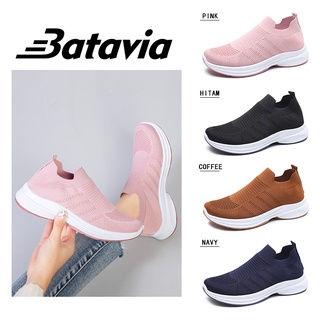 Batavia  36-41 รองเท้ากีฬา รองเท้ากีฬาสตรี รองเท้าลำลอง ส้นเตี้ย ตาข่ายถัก กันกระแทก น้ำหนักเบา ใส่สบาย A106