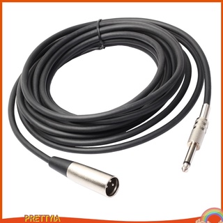 [Prettyia] Xlr 3-Pin Male To 6.35 มม. 1/4" Trs Male Mono สายเคเบิ้ลปลั๊กไมโครโฟน 6ฟุต