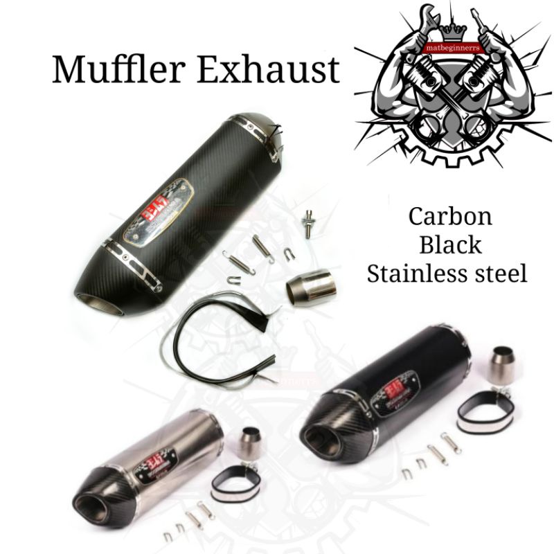 กล่องท่อไอเสีย R77 Yoshimura Carbon Black Stainless steel 51mm