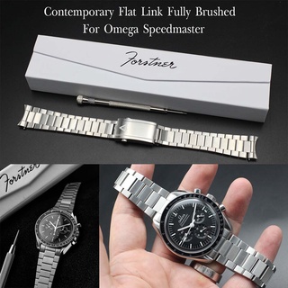 สายนาฬิกา Contemporary Forstner Flat Link Fully Brushed for Omega Speedmaster