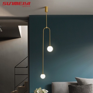 Sunmeiyi โคมไฟ LED สไตล์นอร์ดิกสําหรับตกแต่งผนังห้องนอนห้องรับประทานอาหาร