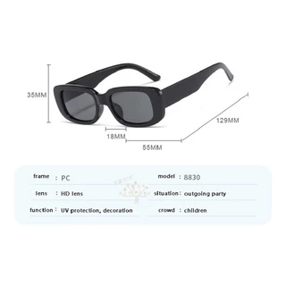 แว่นตากันแดดแฟชั่น ทรงวงรี สีพื้น สไตล์เกาหลีเรโทร สําหรับเด็ก UV400