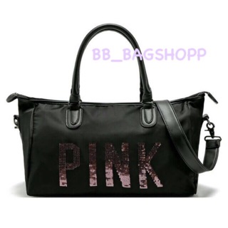 Victoria’s Secret PINK กระเป๋าหนังเรียบสีดำ (Outlet)