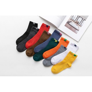🔥ถุงเท้าข้อกลาง ถุงเท้าแฟชั่น  10สีให้เลือก  Colorful NO.7(L)