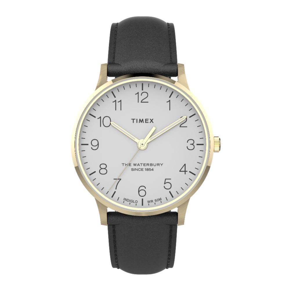 Timex TW2U97300 Waterbury นาฬิกาข้อมือผู้ชาย สายหนัง หน้าปัด 40 มม.