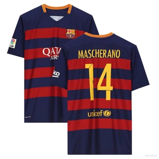 เสื้อกีฬาแขนสั้น ลายทีมชาติฟุตบอล Estar 2015 2016 Barcelona Jersey ชุดเหย้า สไตล์เรโทร สําหรับผู้ชาย และผู้หญิง