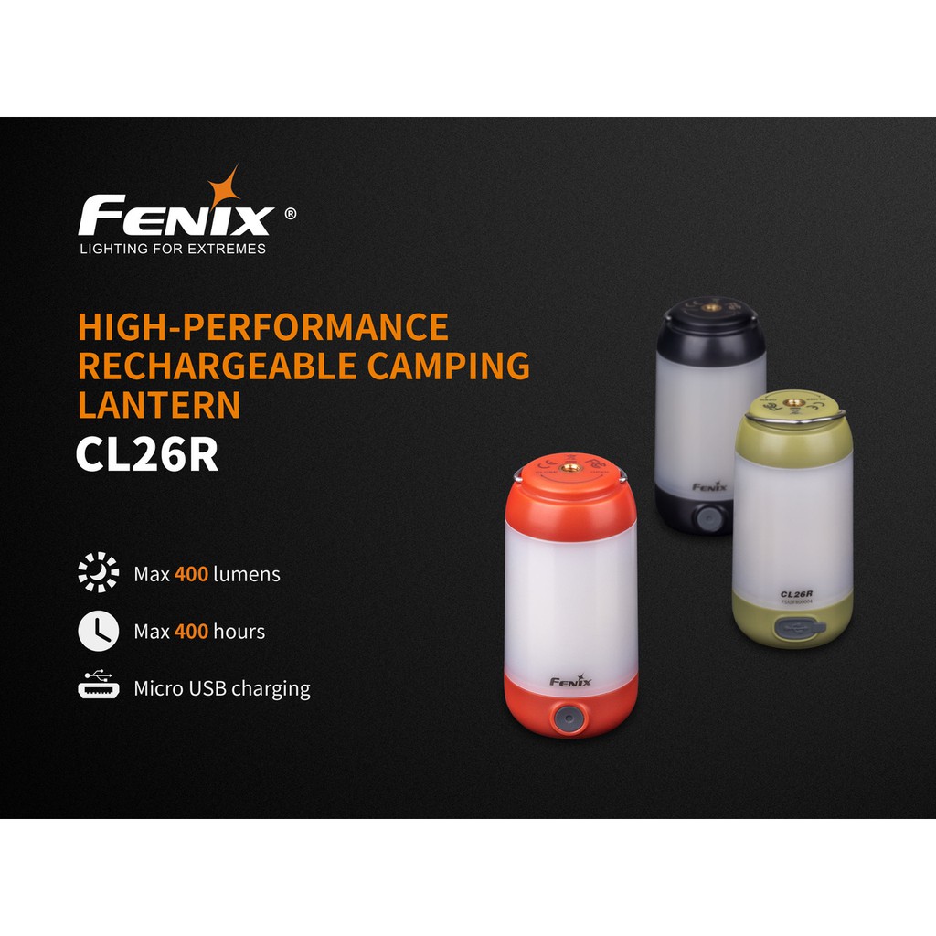 [พร้อมส่ง] ไฟฉาย ตะเกียง LED Fenix CL26R ชาร์จไฟ USB พร้อมแบต Rechargeable Camping Lantern
