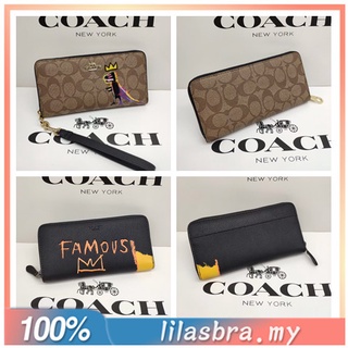 ✨ลิลี่ แคนาดา ช้อปปิ้ง✨ coach C5447 C5615 กระเป๋าสตางค์ผู้หญิง /ซิปคล้องมือ/ กระเป๋าสตางค์หนังลายยาว Dompet Wan