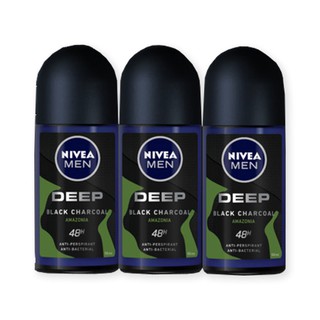 ว๊าว🍟 นีเวีย เมน ดีพ กรีน โรลออน ขนาด 50 มล. แพ็ค 3 ขวด Nivea Men Deep Green Roll-on 50 ml x 3