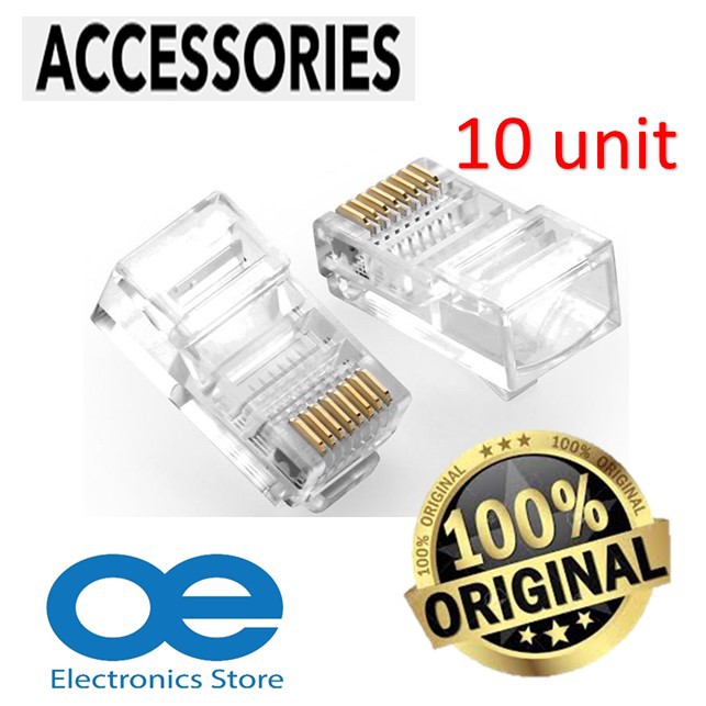 CAT6 RJ45 UTP Network 8 pin Unshielded Modular Terminal Connector ( 10 ตัว)