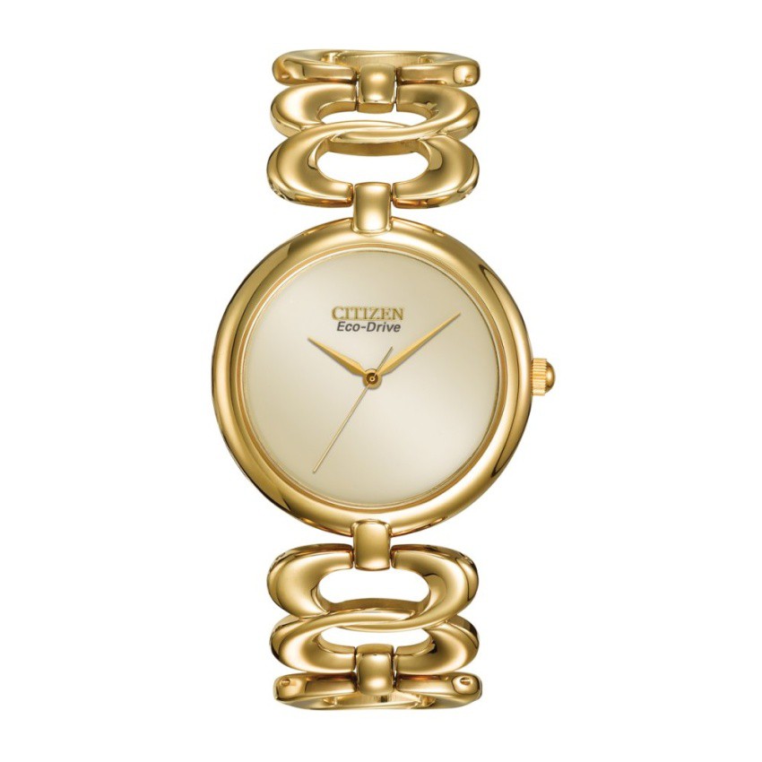 Citizen Silhouette Eco Drive Gold Plated Bracelet นาฬิกาข้อมือผู้หญิง รุ่น EM0222-58P