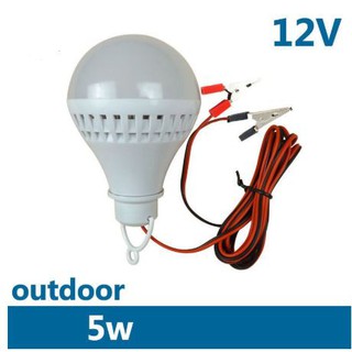 หลอด LED 12v 5w 0.31A พร้อมขั้วหนีบแบตเตอรี่