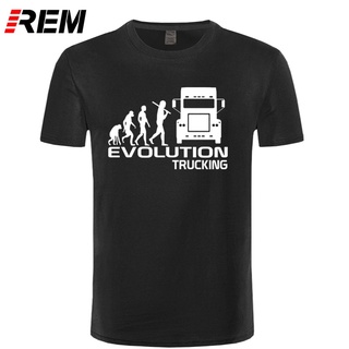 Rem เสื้อยืดแขนสั้น ผ้าฝ้าย พิมพ์ลายรถบรรทุก EVOLUTION สําหรับผู้ชายS-5XL