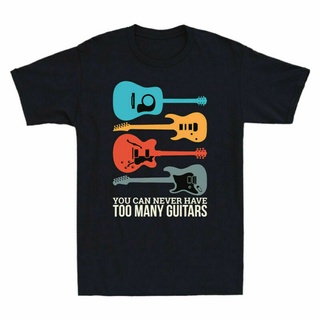 เสื้อยืดผ้าฝ้ายพิมพ์ลายแฟชั่น เสื้อยืด ผ้าฝ้าย พิมพ์ลาย You Can Never Have Too Many Guitars Music Lover สําหรับผู้ชาย