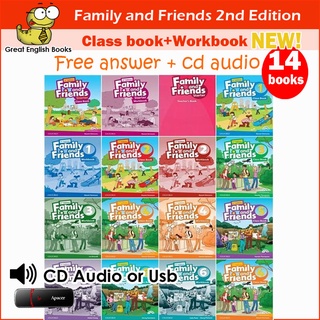 (ได้coinคืน10%)*พร้อมส่งพร้อมส่ง หนังสือเรียนและแบบฝึกหัด Family and Friends 2nd Edition Class Book + Workbooks 7 เลเวล รวม 14 Books + answer+audio (Oxford)