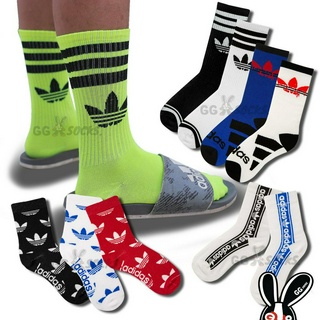 งเท้าข้อยาว ถุงเท้ากีฬา แฟชั่น สตรีทลาย Sock Adidas FreeSize