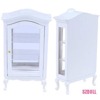 [SZDOLL6] เฟอร์นิเจอร์ไม้จิ๋ว สีขาว สําหรับตกแต่งบ้านตุ๊กตา 1:12