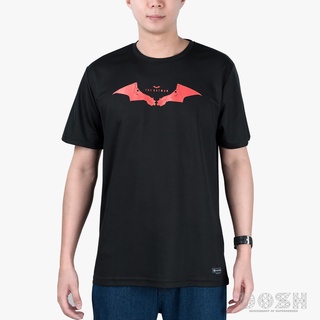 DOSH:MENS T-SHIRTSเสื้อยืดคอกลม แขนสั้น ผู้ชาย สีดำ ลิขสิทธิ์พิมพ์ลายBATMAN รุ่นDBMT5275-BL