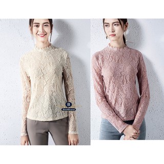 เสื้อผ้าลูกไม้หรูแขนยาว Long sleeve lace shirt