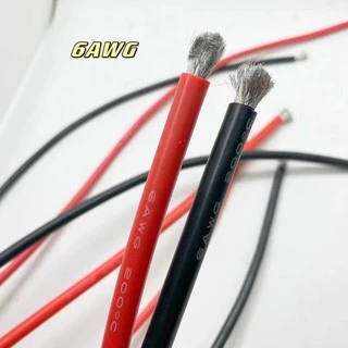 สายไฟดำแดง-แดงดำ 6AWG-10AWG สายไฟซิลิโคน ทนต่อความร้อนได้สูง ขายเป็นเมตร