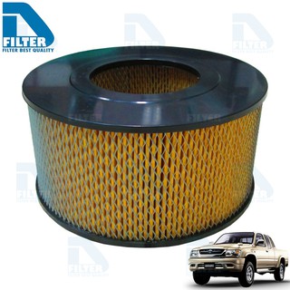 กรองอากาศ Toyota โตโยต้า Hilux Tiger ไทเกอร์ (เครื่อง 1KZ 3.0) รูทะลุ By D Filter (ไส้กรองอากาศ) (DA160)