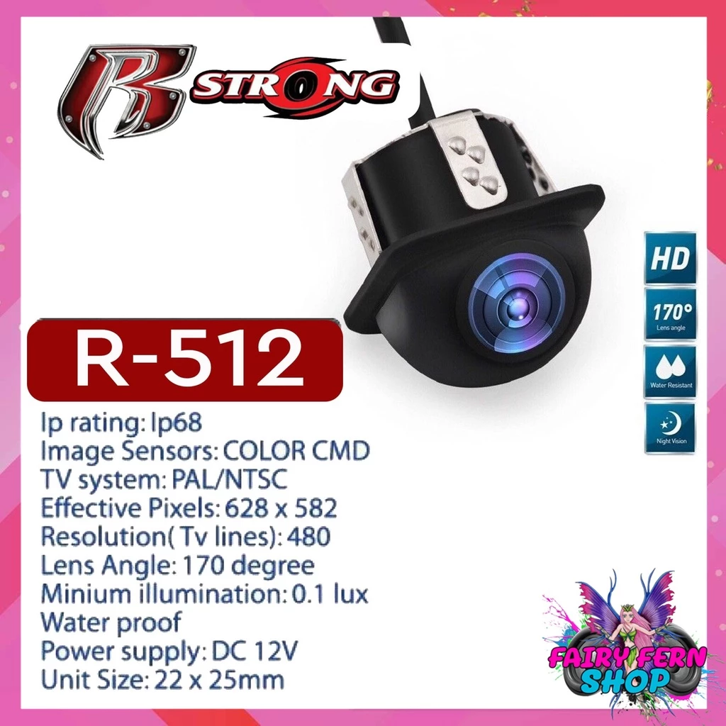 กล้องมองหลังติดรถยนต์แบบเจาะ  R-STRONG Rear Camera รุ่น R-512 สำหรับใช้ดูภาพตอนถอยหลังView Camera ด้านหลัง Camera รถ thumbnail 6