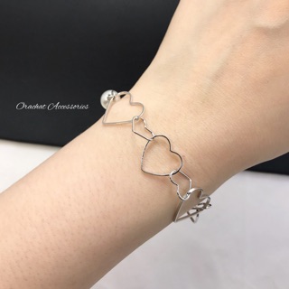 Pearly heart bracelet. (Korea item)