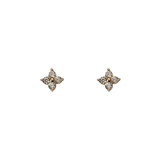 S925 Sterling Silver 14K Zircon Stud Earrings Simple Fashion Earrings Student Girls Jewelry Gift