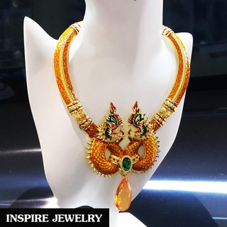 INSPIRE JEWELRY โชคเกอร์คอพญานาคทองลงยา เครื่องประดับมงคล งานปราณีต งดงาม เหมาะสำหรับประดับชุดที่ต้องการความหรูหรา