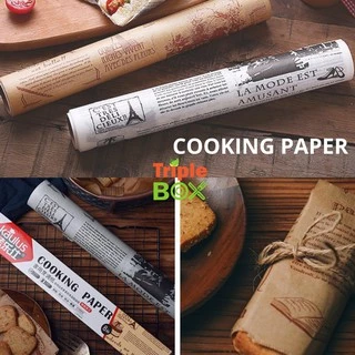 Kaulus กระดาษรองอบคุ๊กกี้ลายหนังสือพิมพ์ กระดาษรองอบขนม (cooking paper) ความยาว 8 เมตร