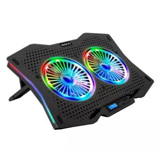 พัดลมระบายความร้อนโน๊ตบุ๊ค SIGNO RGB Gaming Cooling Pad รุ่น SPECTRO CP-510 (Black)