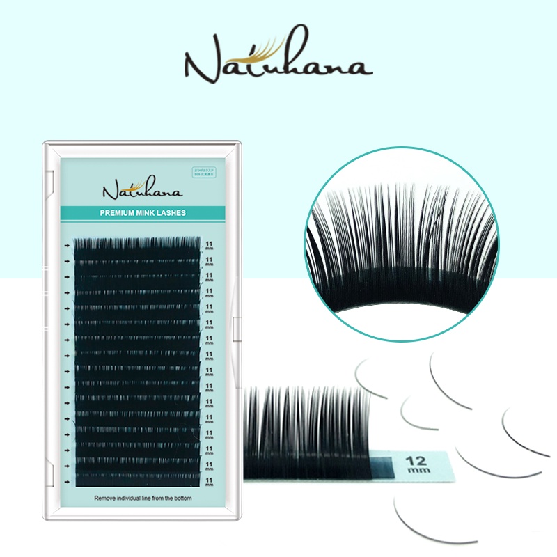 NATUHANA 0.15mm ขนตาปลอม ขนาด ขนมิ้งค์ นุ่มและเป็นธรรมชาติ สไตล์เกาหลี แฟชั่นแต่งหน้ามืออาชีพ