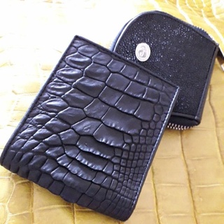 crocodile  wallet+stingray pocket cion  pack 2 pcs  กระเป๋าสตางค์ปลากระ