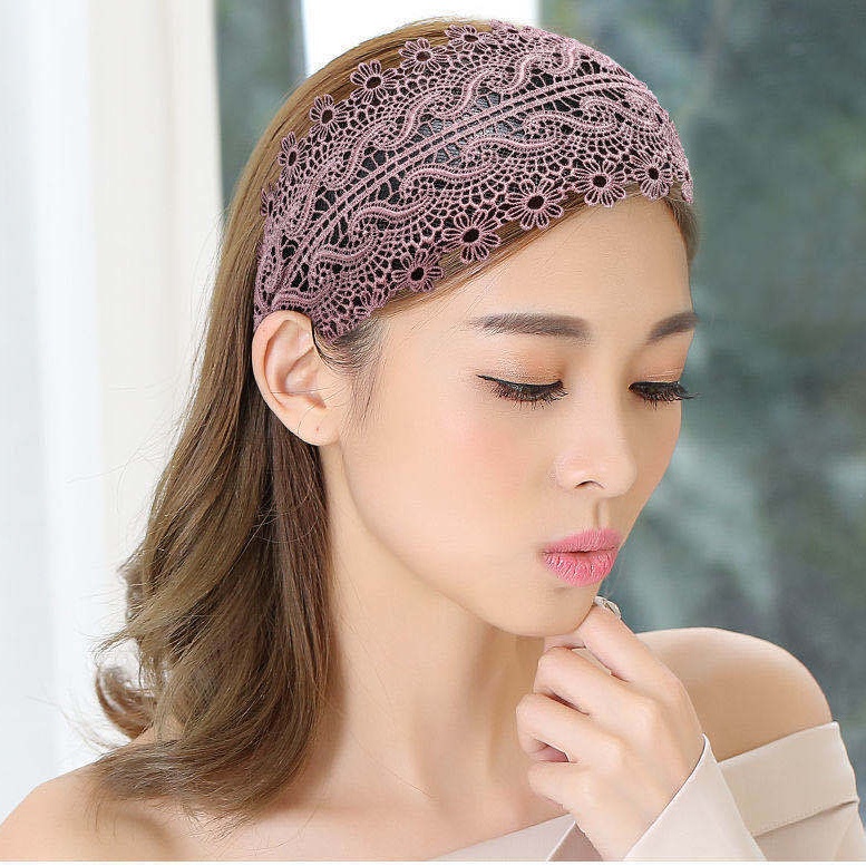 ใหม่ ที่คาดผมตาข่ายลูกไม้ ย้อนยุค / ที่คาดผมปีกกว้าง เรียบง่าย สําหรับผู้หญิง / ที่คาดผมหรูหรา / เครื่องประดับผม - รูปที่ 2