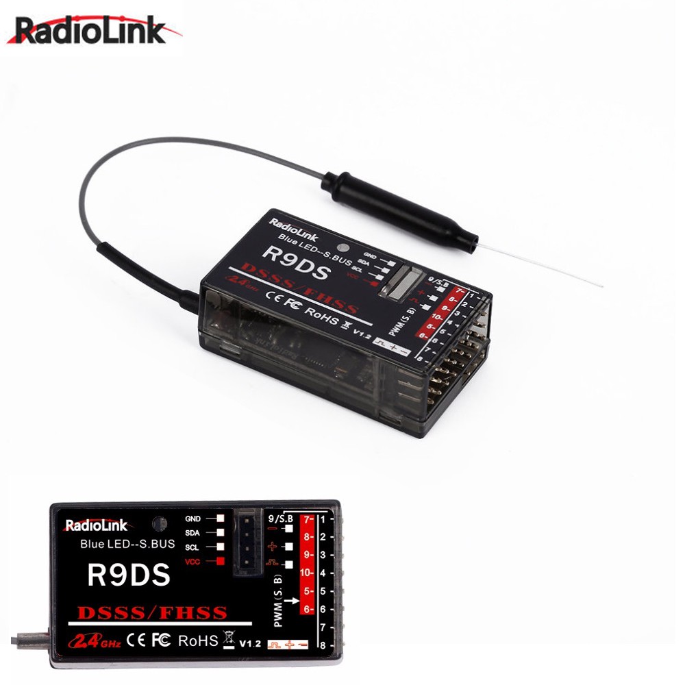 1pcs RadioLink R9DS 2.4G 9CH DSSS & FHSS Receiver for RadioLink AT9 AT10 Transmitter RC Multirotor S