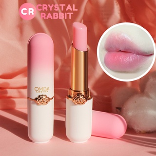 CRYSTAL RABBIT ลิปบาล์มคริสตัลสีพีชเปลี่ยนสีลิปสติกลิปกลอสติดทนนานแต่งหน้าลิปแคร์ซ่อมแซม