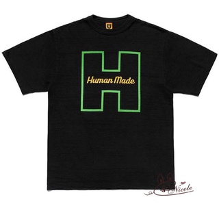 เสื้อยืดคอกลมแขนสั้นผ้าฝ้ายพิมพ์ลายโลโก้ Human Made By Nigo # 2016