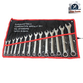 EURO KING TOOLS  ครื่องมือช่าง ประแจแหวนข้างปากตาย 14 ตัวชุด เบอร์ 8-24 MM