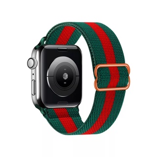 พร้อมส่ง สายนาฬิกาข้อมือไนล่อน ยืดหยุ่น ปรับได้ แบบเปลี่ยน สําหรับ Applewatch 7 6 5 4 123 Generation