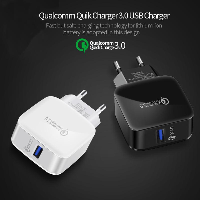 2.4A Fast QC 3.0 USB Charger อุปกรณ์ชาร์จ สำหรับ US EU Plug USB Phone Charger