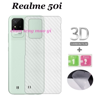 Realme Narzo 50A/50i Narzo 20/20A/30/30A 30PRO 3D ฟิล์มคาร์บอนไฟเบอร์ด้านหลัง (ฉลอง)