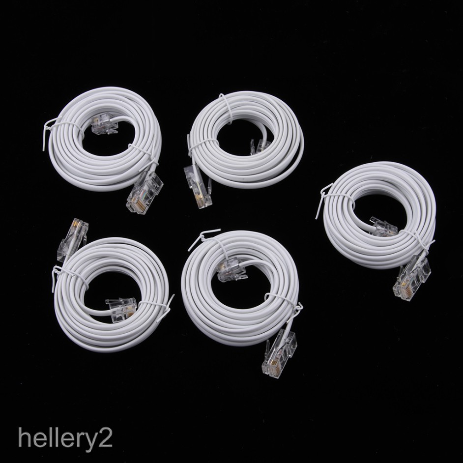 5Pieces RJ45 to RJ11 Telephone Modem Line Cable DSL Cord 8P4C 6P4C ...