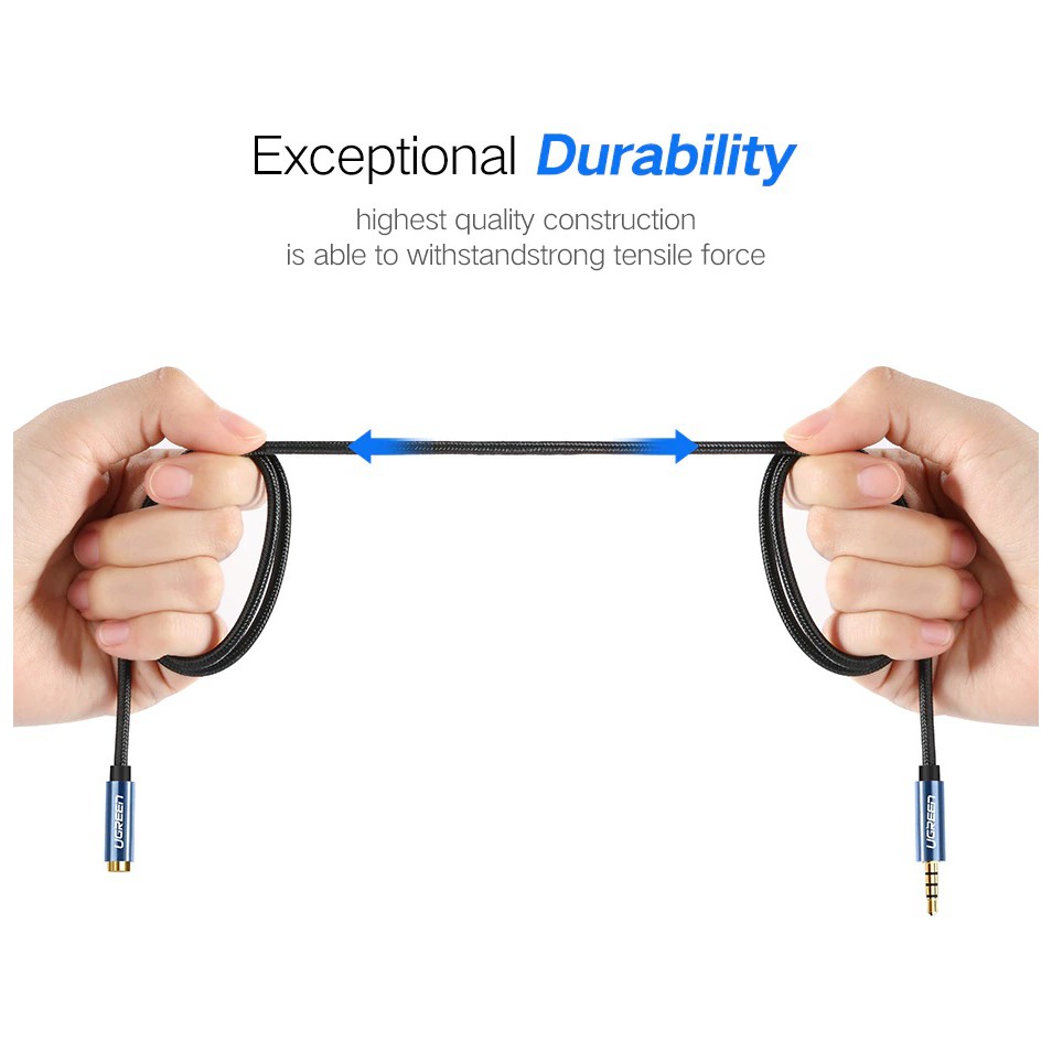 Ugreen 3.5mm Stereo Audio Extension Cable Aux trrs mic support สายต่อหูฟัง