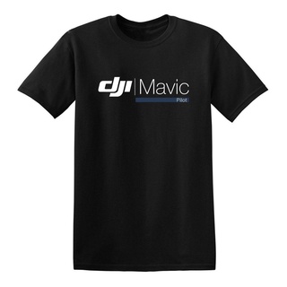 เสื้อยืดคอกลม ผ้าฝ้าย พิมพ์ลายโดรน Dji Mavic Pilot สีดํา สําหรับผู้ชาย OU46ET565W34132